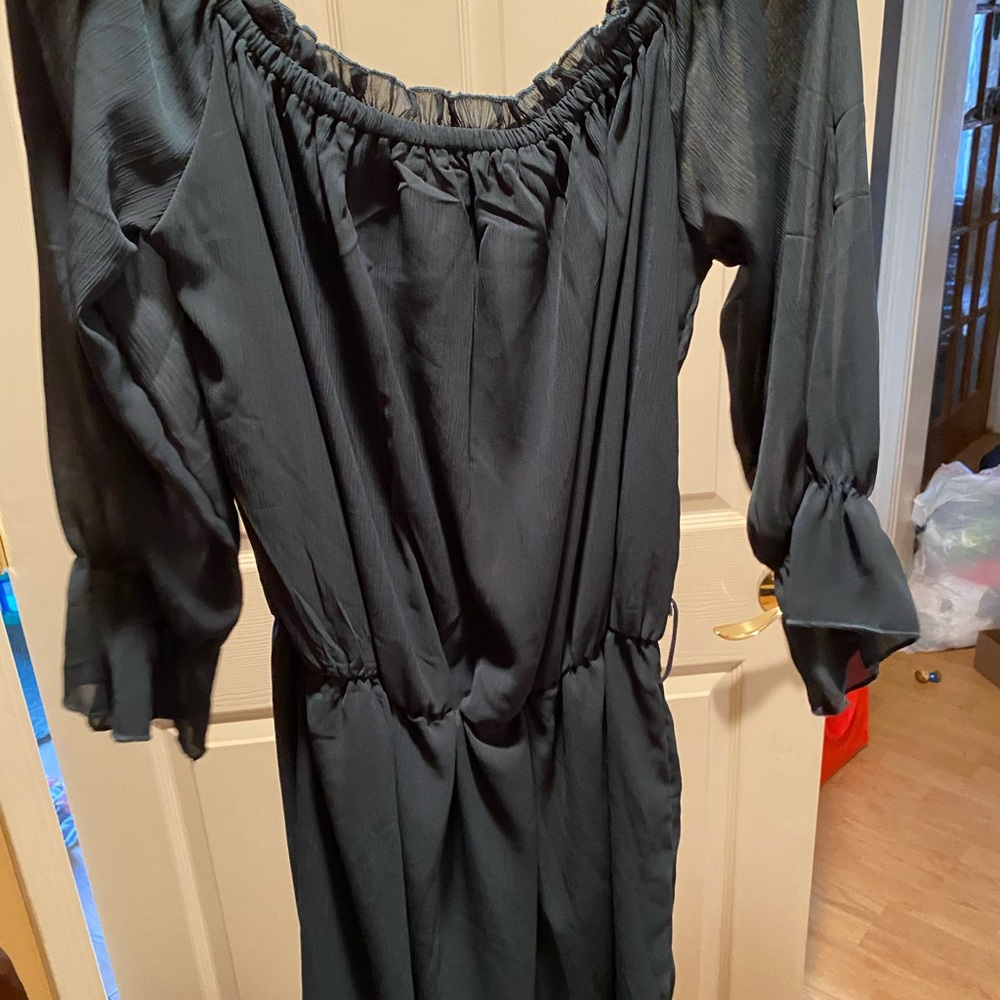 Anna Kaci California Dark Blue Ruffle Dress